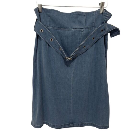 NWT J Brand Tranquil Pleated Belted Denim Skirt In Heavenly Size M - Picture 1 of 6